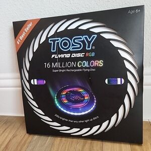 TOSY Flying Disc 16 Million Color 108 RGB LEDs Multi-Color White 10.5" Disc
